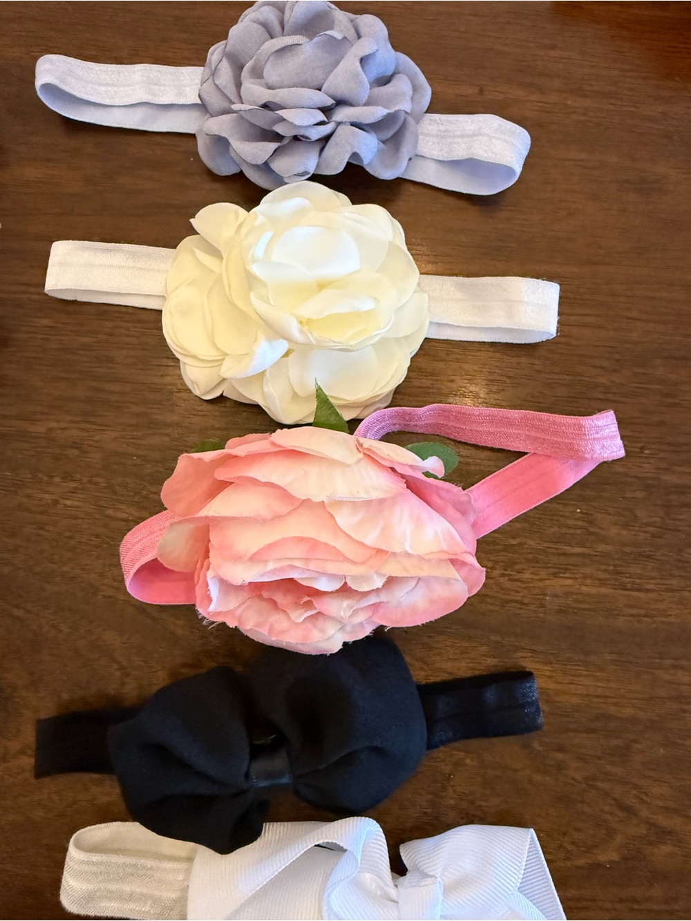 Floral Baby Headbands Set - Pink, Ivory, Lavender, Black, White